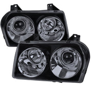 2005-2010 Chrysler 300 Base/LX/Touring Projector Headlights Glossy Black/Smoke