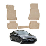 2017-2023 BMW 5 Series G30 G31 Sedan Touring Floor Mats Liners Full Set All Weather Beige
