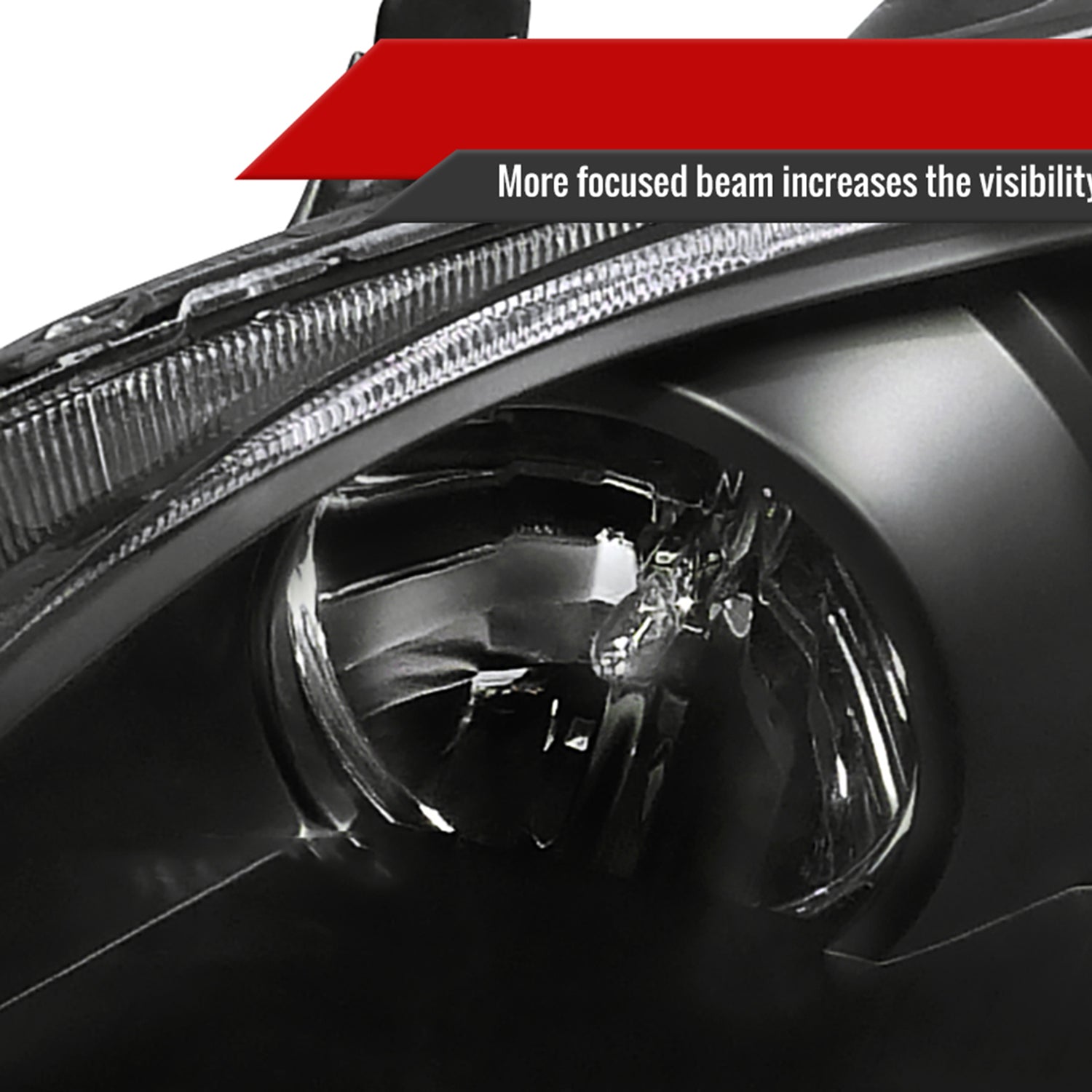 2004-2005 Honda Civic Projector Headlights R8 LED Light Strip Matt Black/Clear