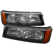 2002-2007 Chevy Silverado/Avalanche Bumper Lights Matte Black/Clear Lens
