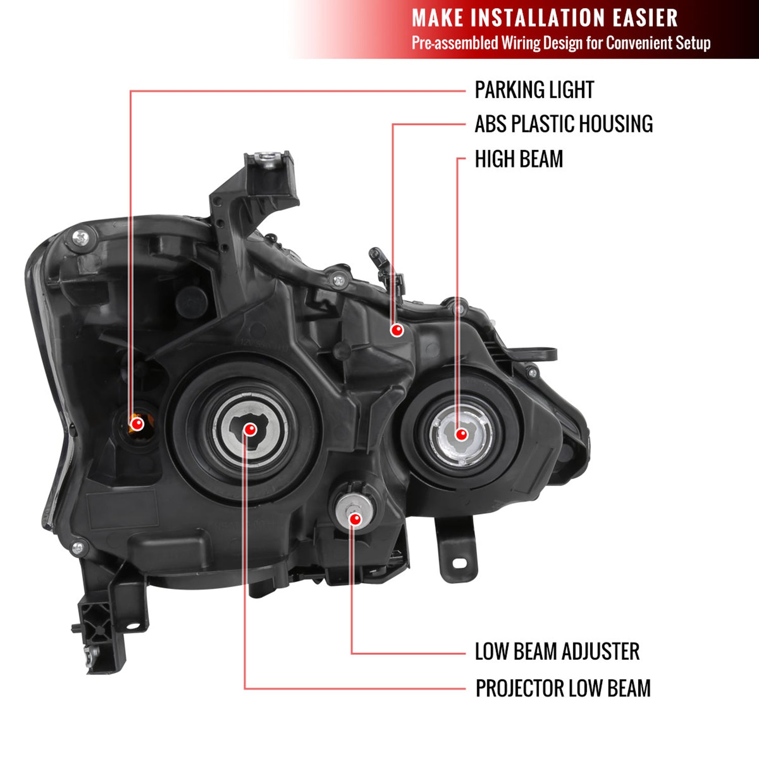 2013-2015 Nissan Altima Sedan Projector Headlights Chrome Housing/Smoke Lens