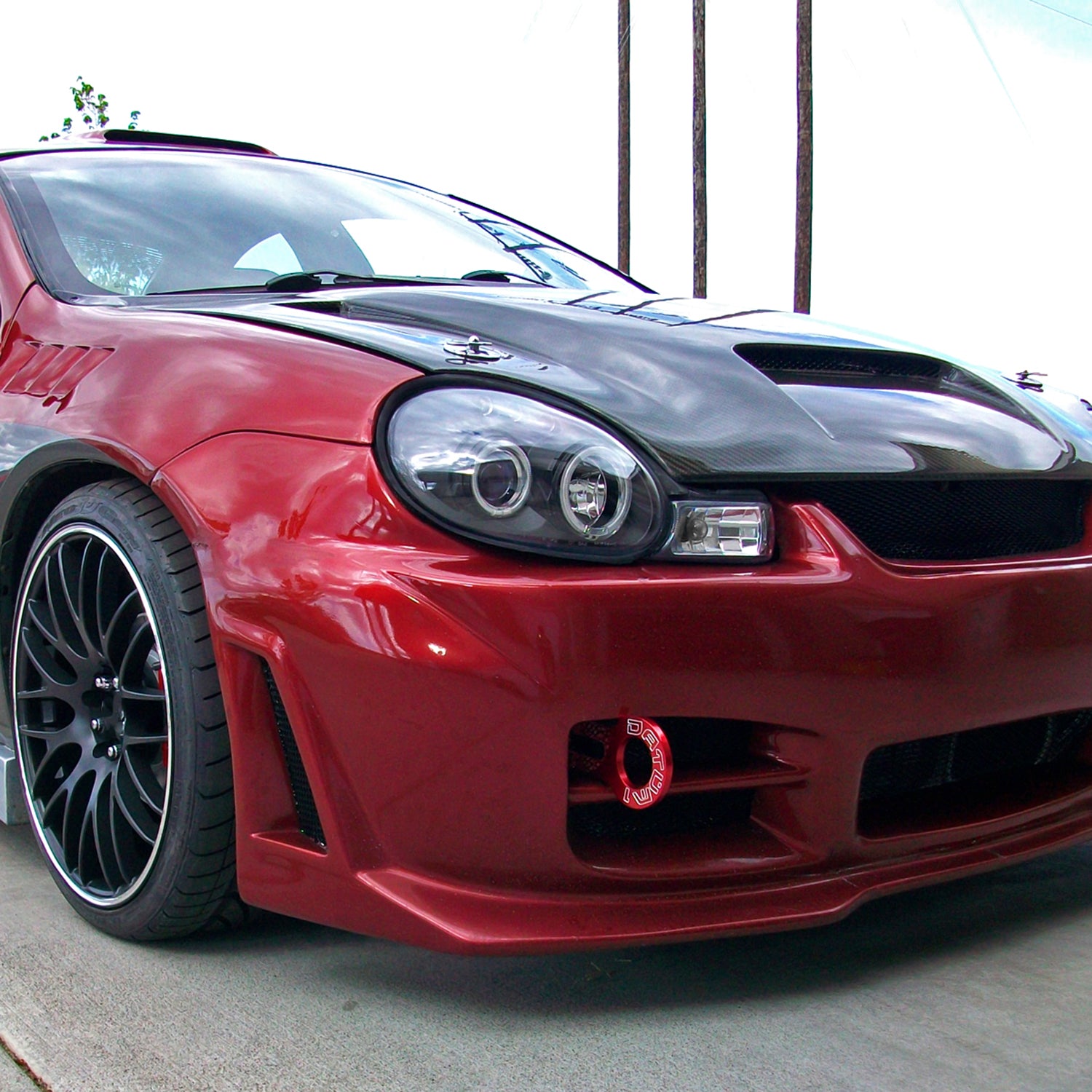 2000-2002 Dodge Plymouth Neon Dual Halo Projector Headlights Matte Black/Clear