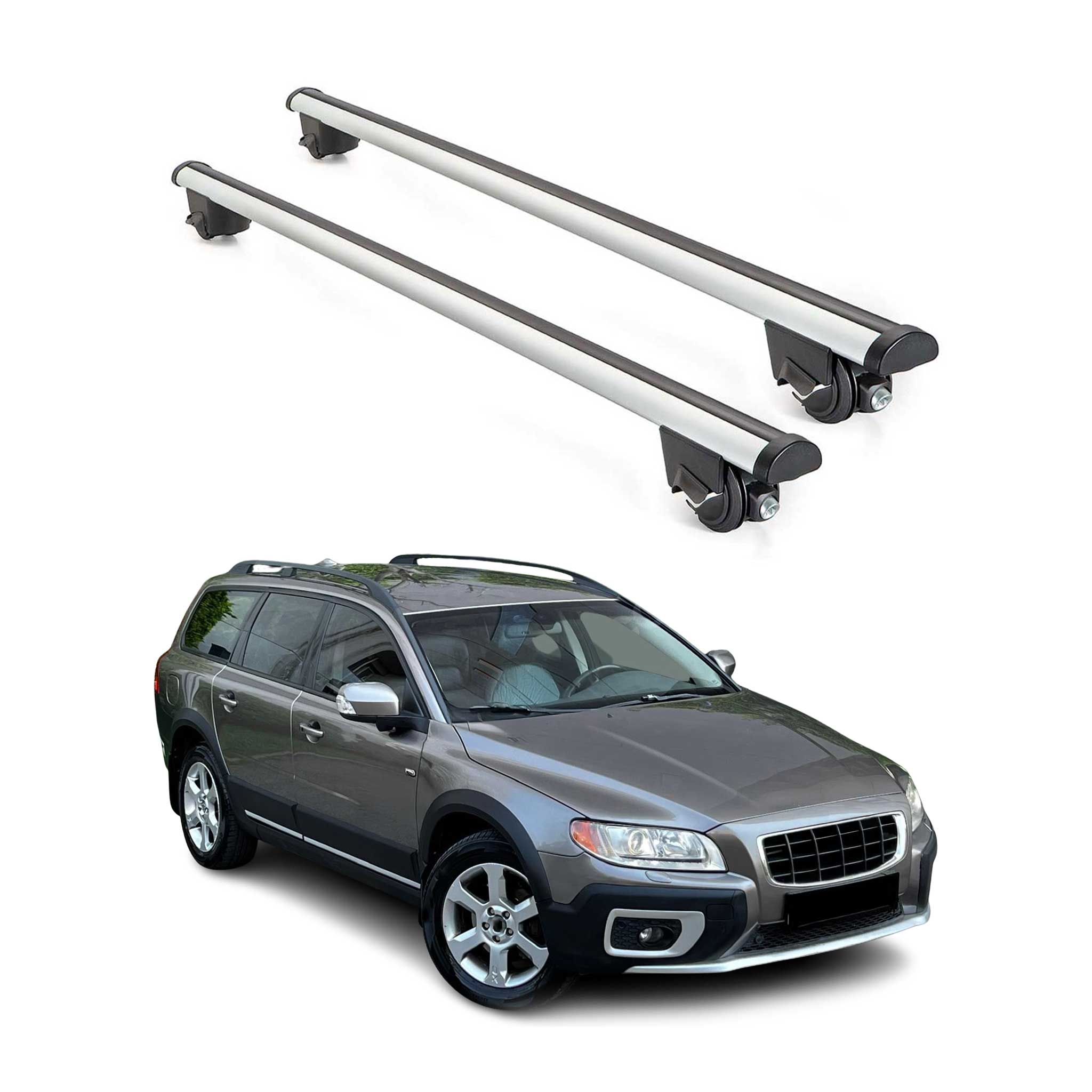 2008-2016 Volvo XC70 Roof Rack Cross Bars Silver