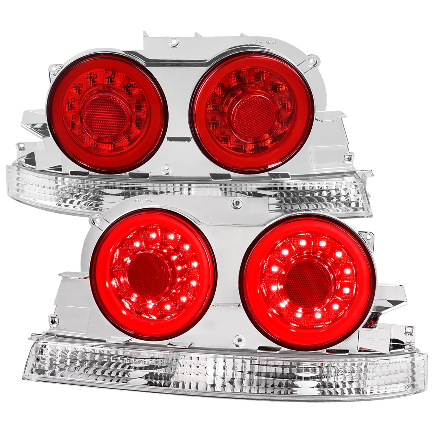1995-1998 Nissan Skyline GT R33 JDM Red LED Tail Lights Chrome/Red Lens