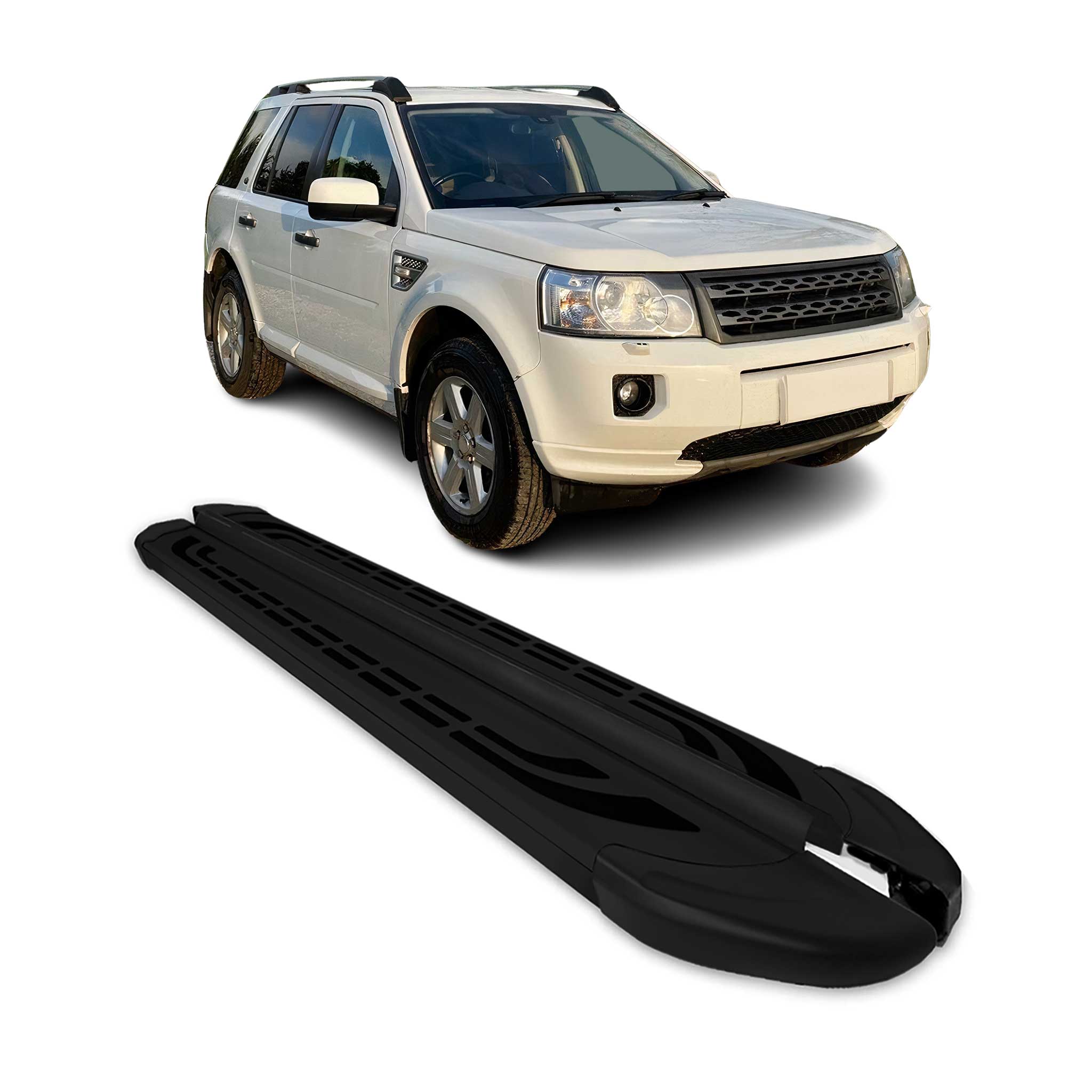 2008-2015 Land Rover LR2 Running Boards Side Steps Black