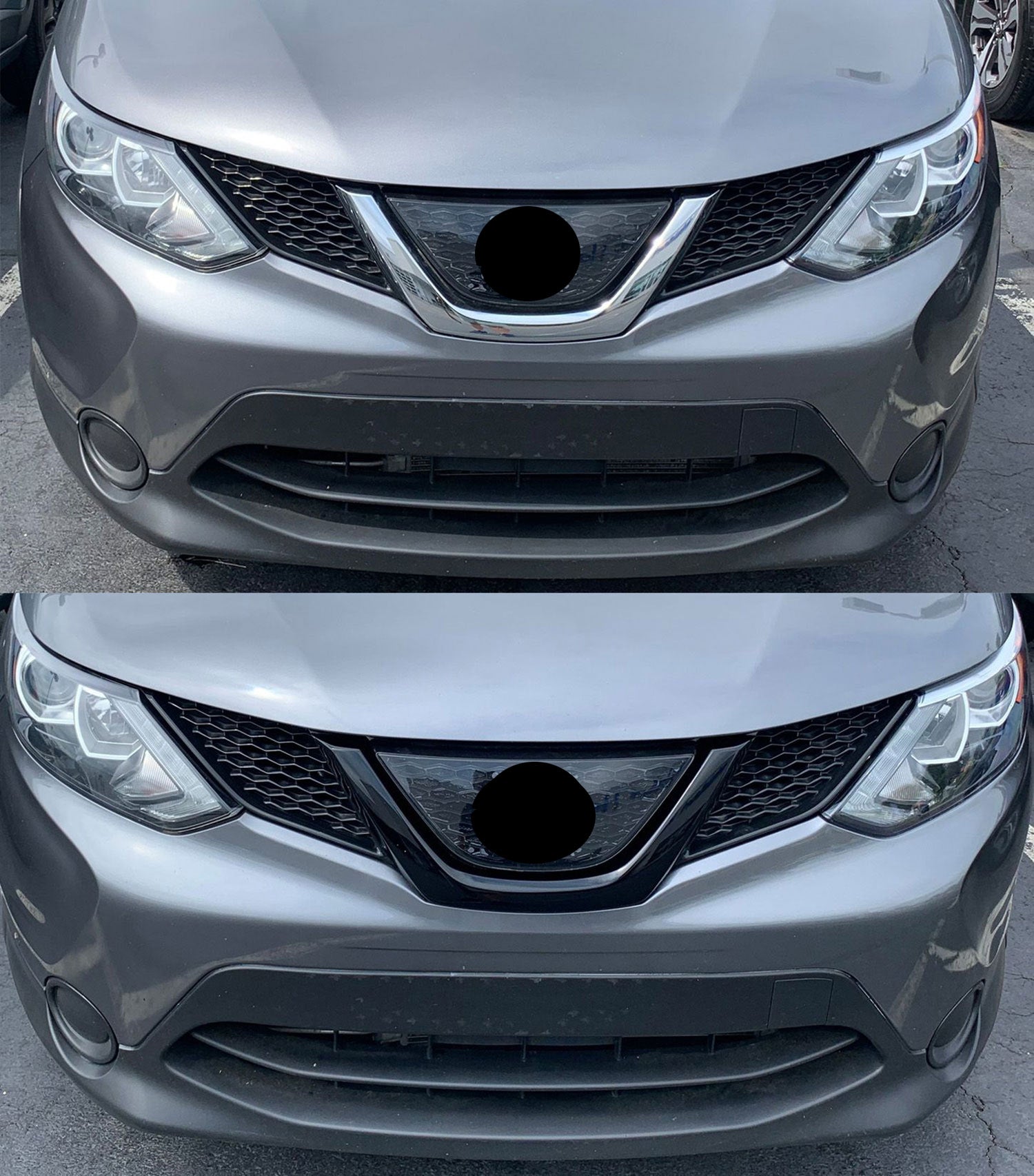 2017-2019 Nissan Rogue Sport Grille Overlay Gloss Black 1Pcs ABS Plastic