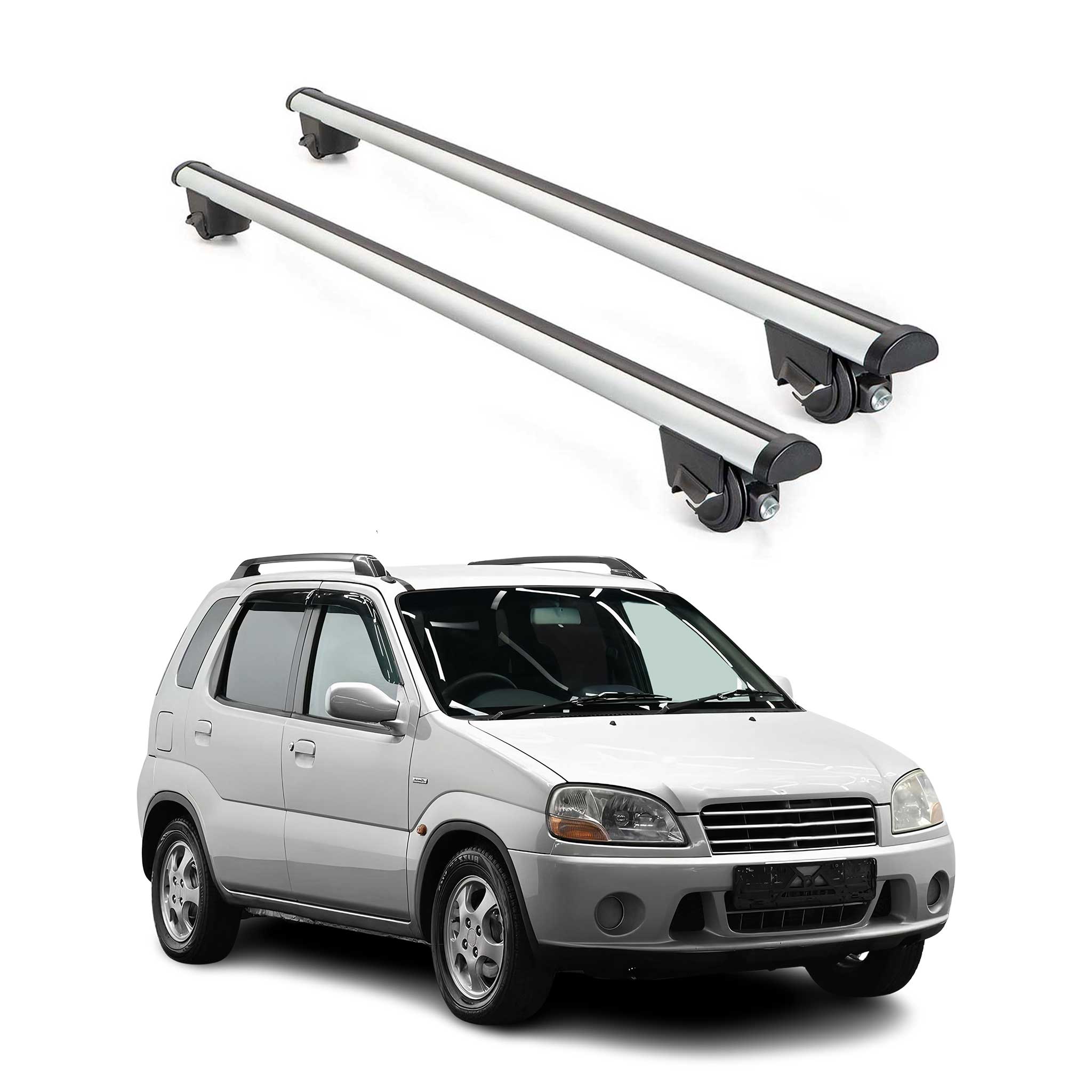 2001-2008 Suzuki Ignis Roof Rack Cross Bars Silver