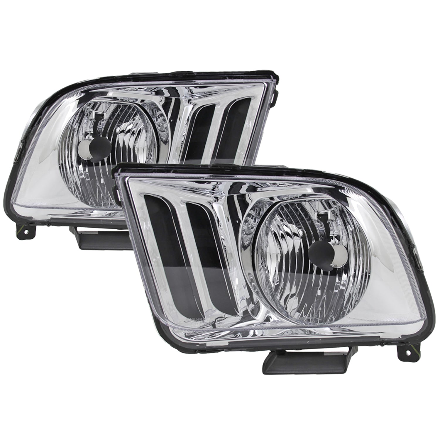 2005-2009 Ford Mustang Factory Style Headlights Chrome Housing/Clear Lens