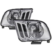2005-2009 Ford Mustang Factory Style Headlights Chrome Housing/Clear Lens