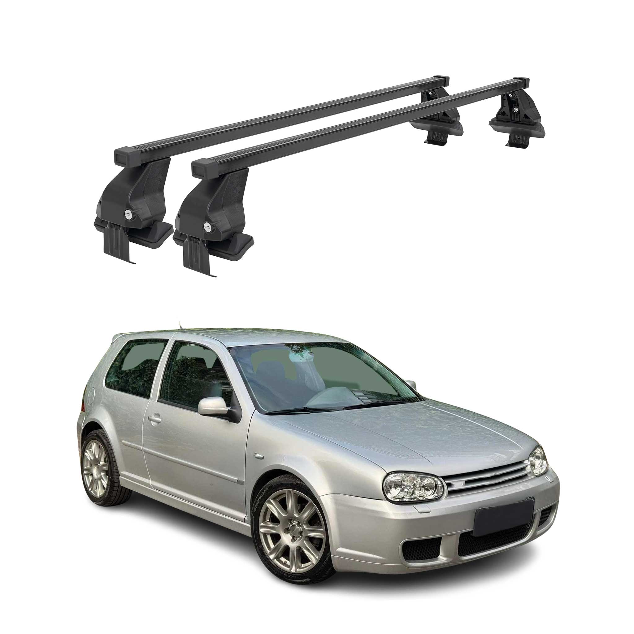 1998-2006 VW Golf Mk4 Hatchback Roof Rack Cross Bars Black