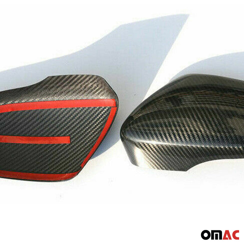 2012-2016 VW EOS Side Mirror Cover Caps Carbon Fiber Black 2 Pcs