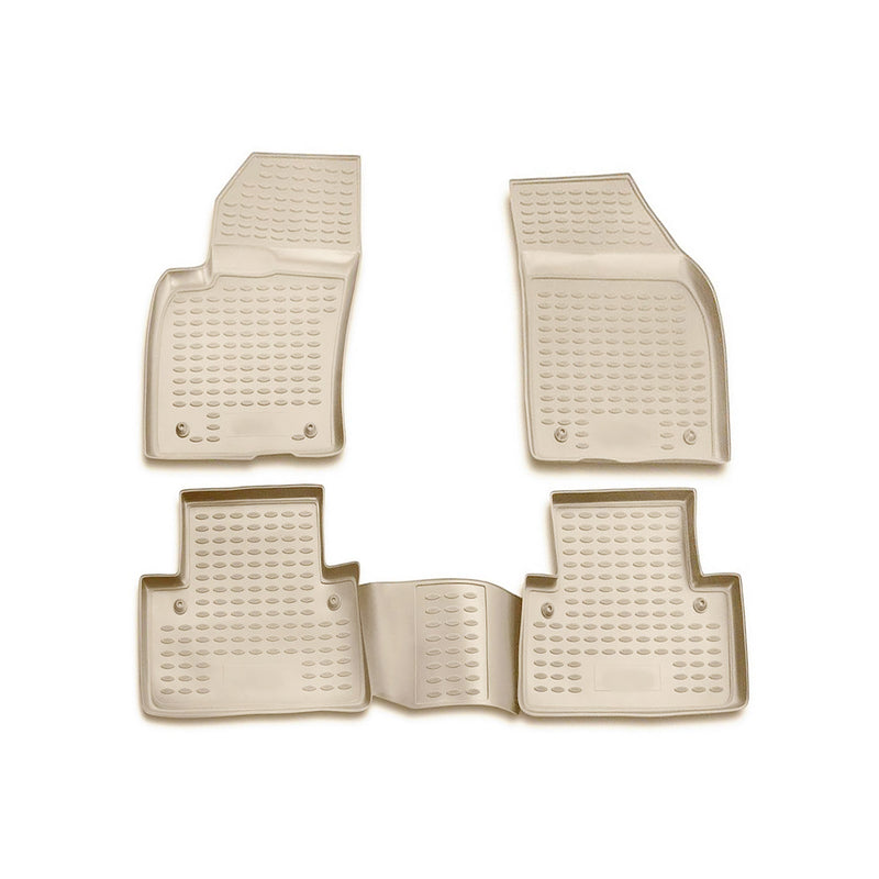 OMAC Floor Mats Liner for Volvo S40 2004-2012 Beige TPE All-Weather 4 Pcs