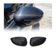2012-2019 Fiat 500 500C Side Mirror Cover Caps Carbon Fiber Black 2 Pcs