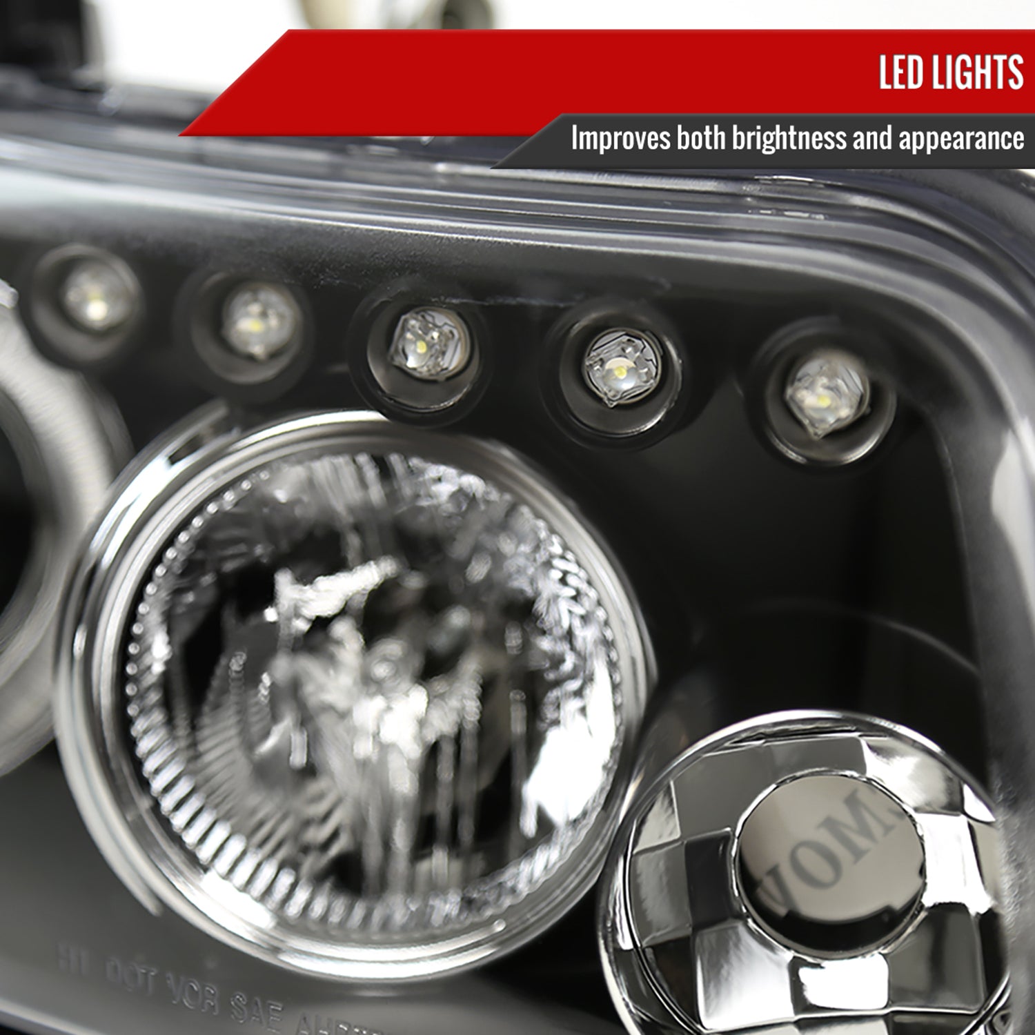 2008-2010 Scion xB Single Halo Projector Headlights Matte Black/Clear Lens