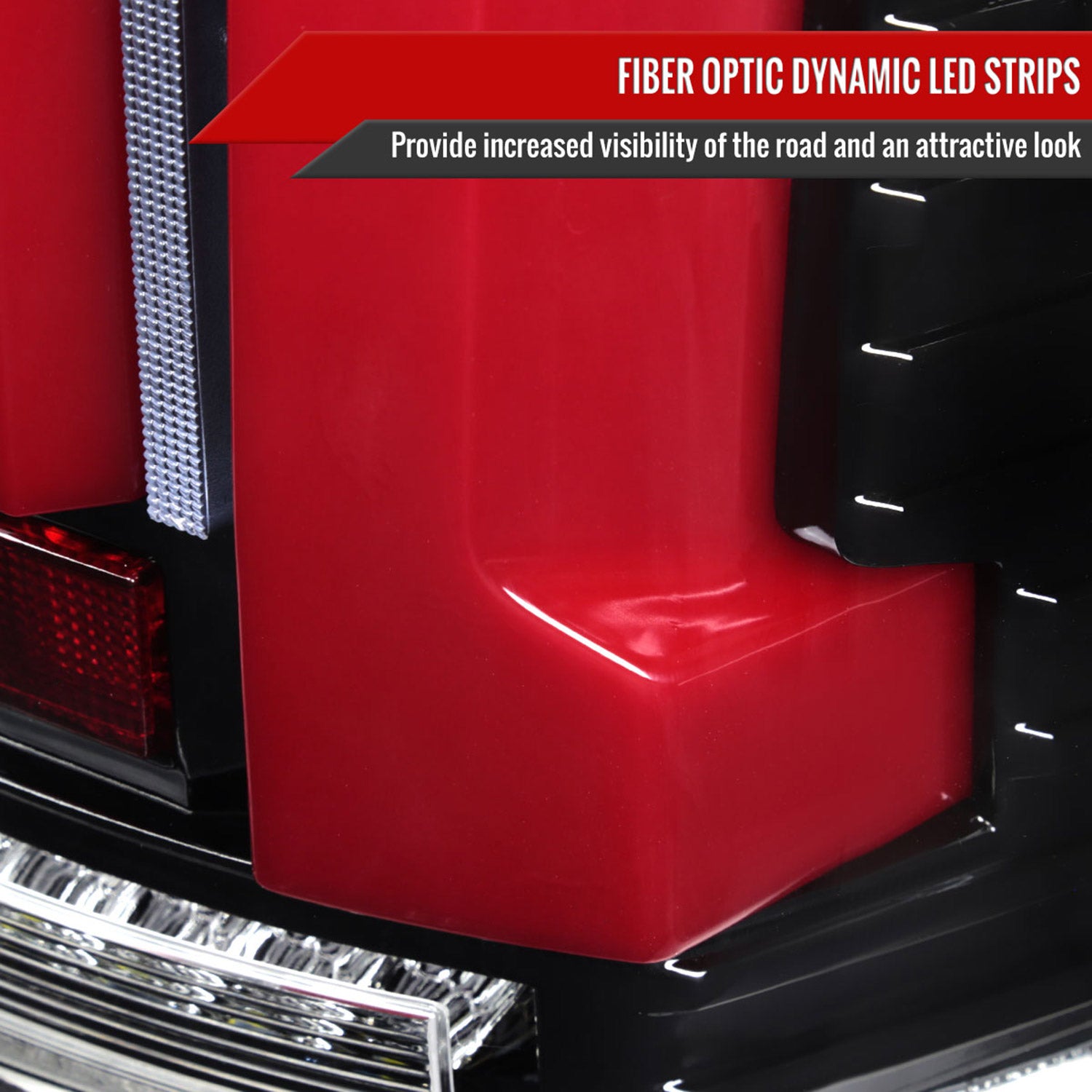 2007-2013 Toyota Tundra Sequential Red LED Bar Tail Lights Glossy Black/Clear