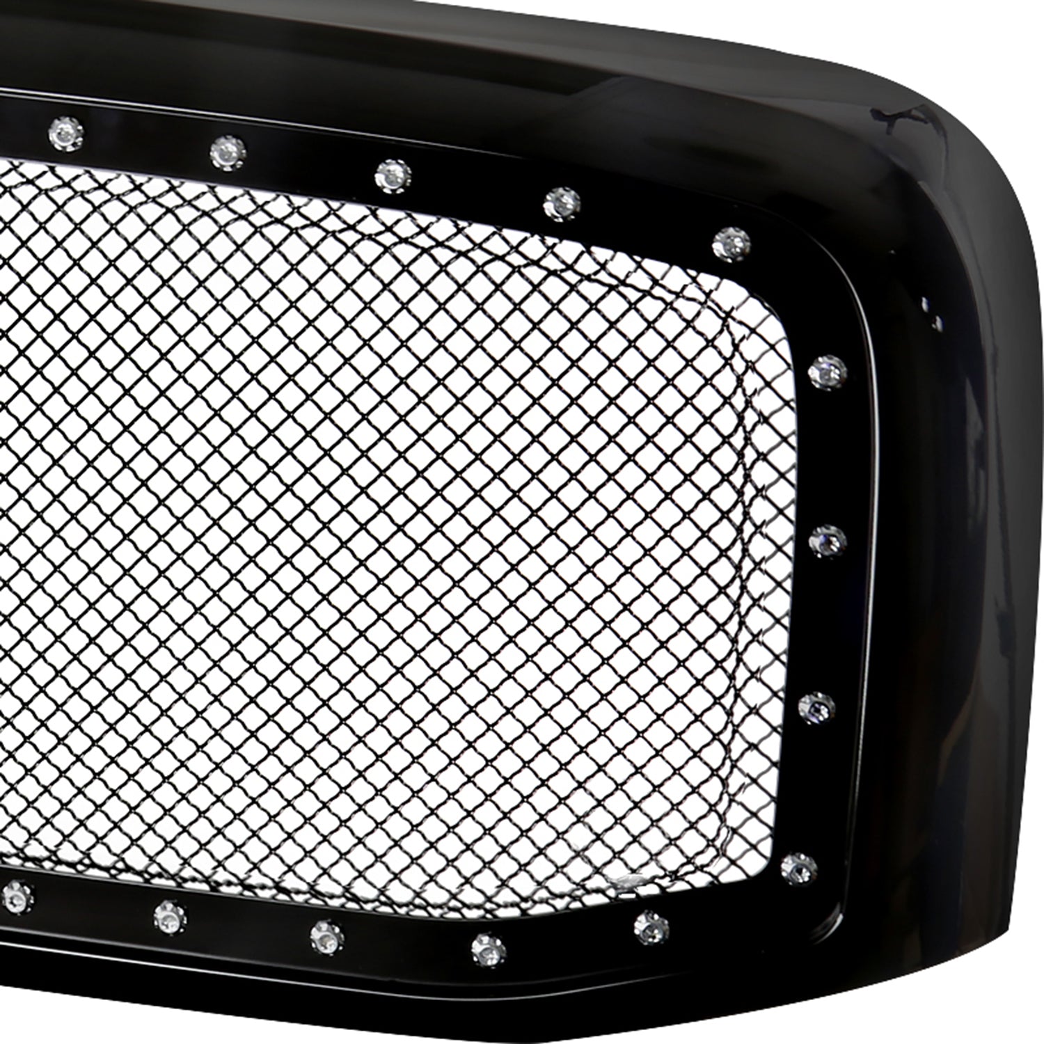 2006-2008 Dodge RAM Glossy Black ABS Rivet Style Grille w/ S.Steel Mesh