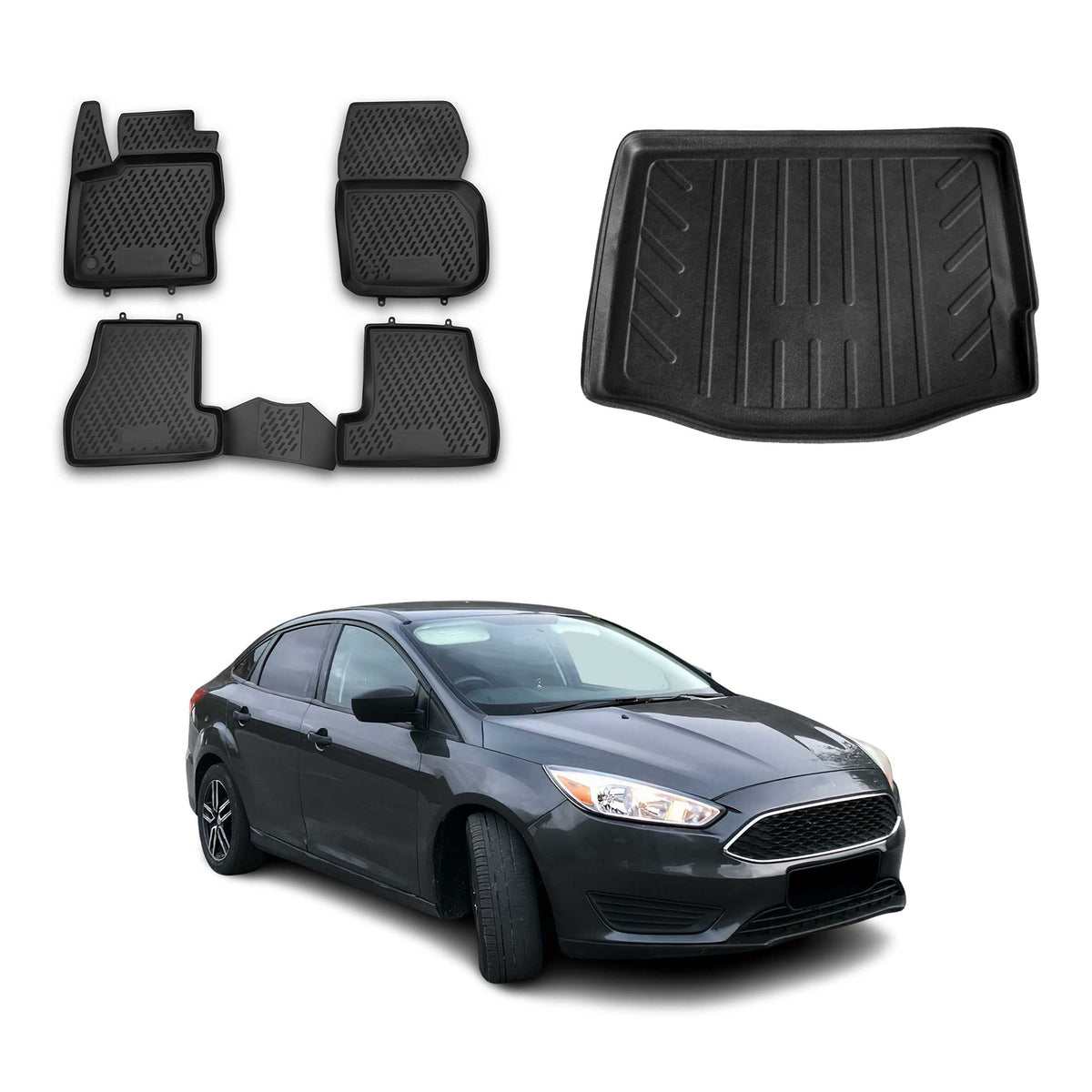 OMAC Floor Mats & Cargo Liners for Ford Focus 2012-2018 Hatchback