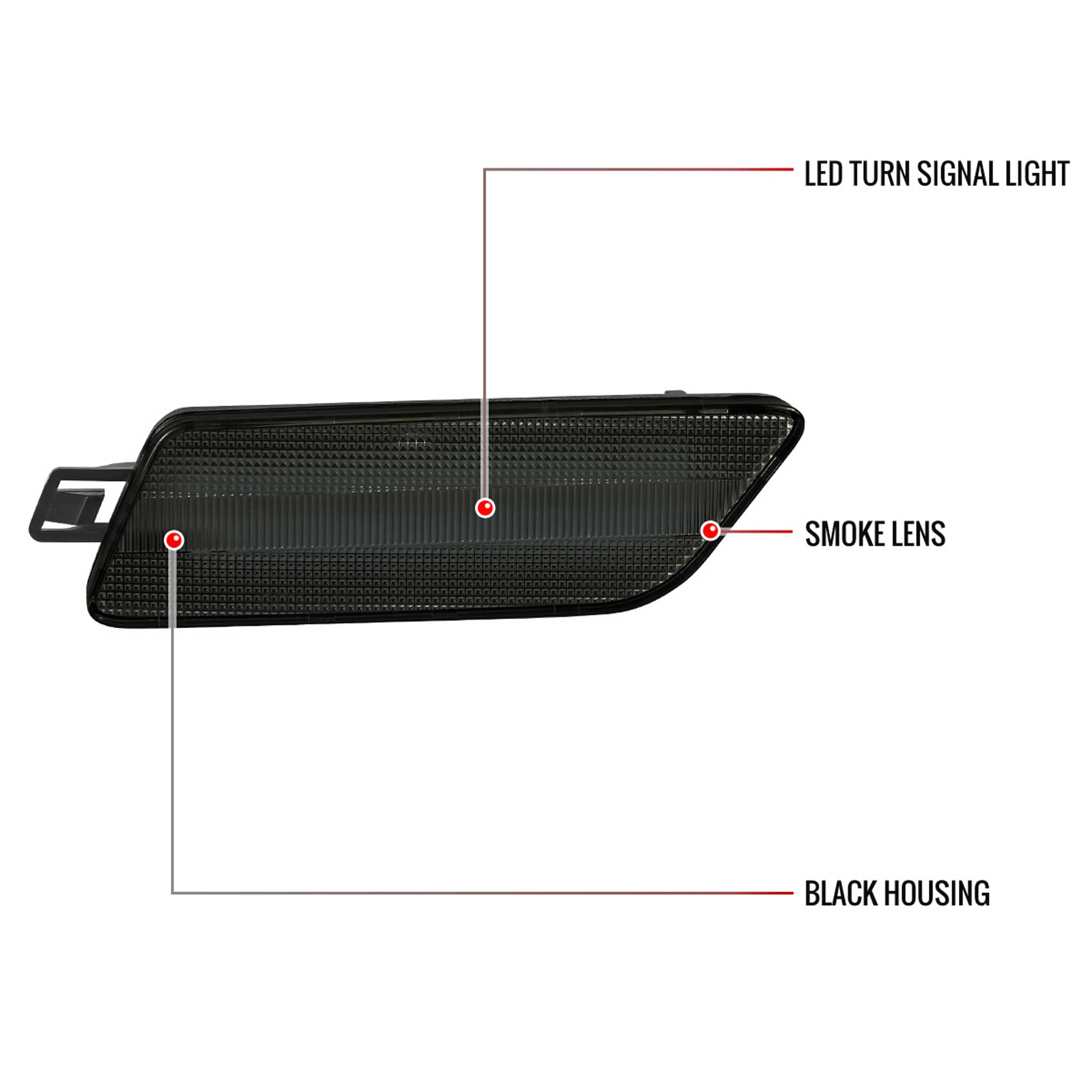 For Porsche Macan 2014-2022 Front Bumper LED Side Marker Turn Signal Lights Chrome Housing Smoked Lens