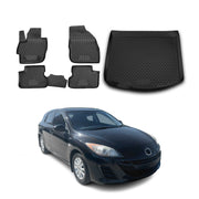 2010-2013 Mazda 3 Hatchback Floor Mats & Cargo Liner Full Set Black