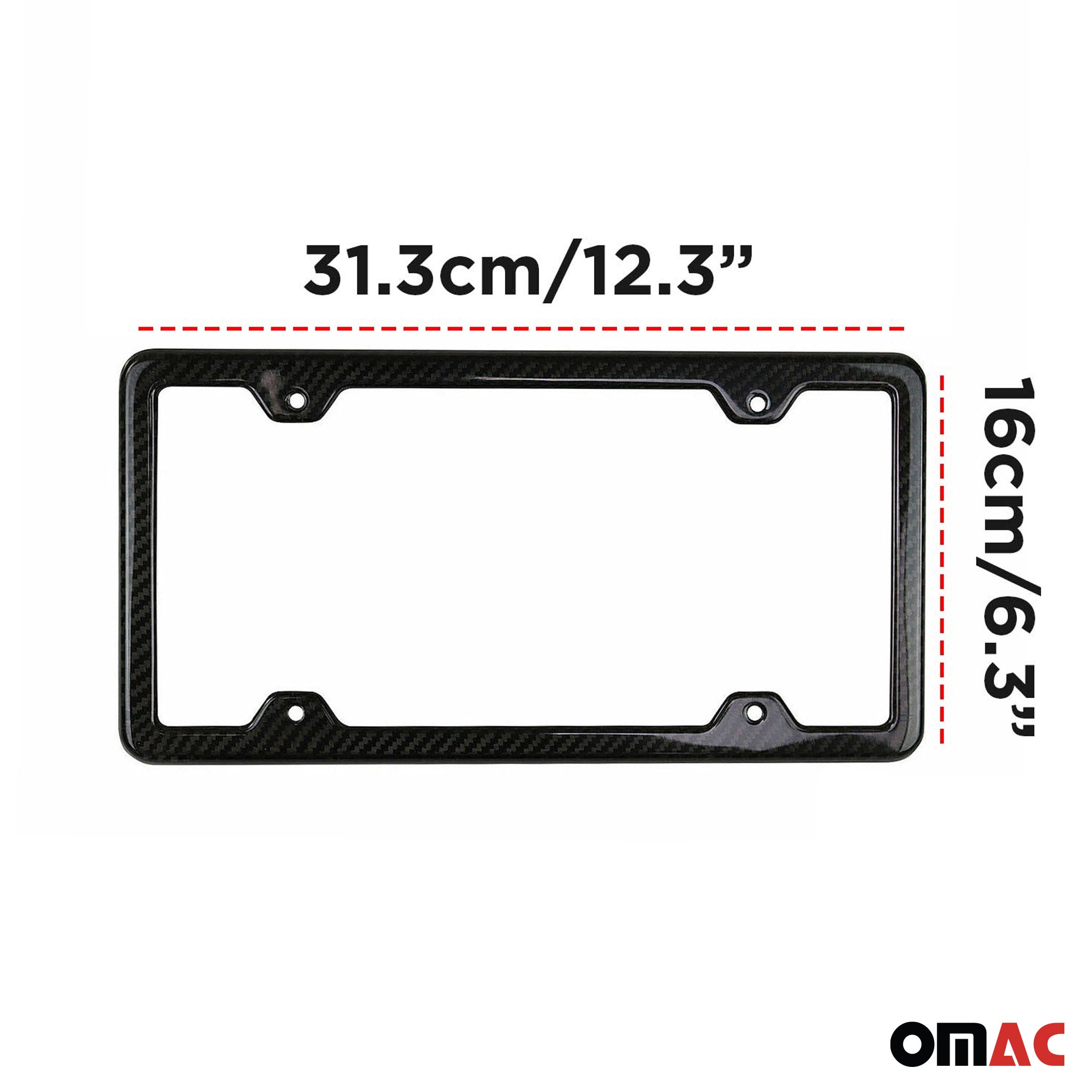 2 Pcs Real Carbon License Plate Frame Rear & Front Tag Holder