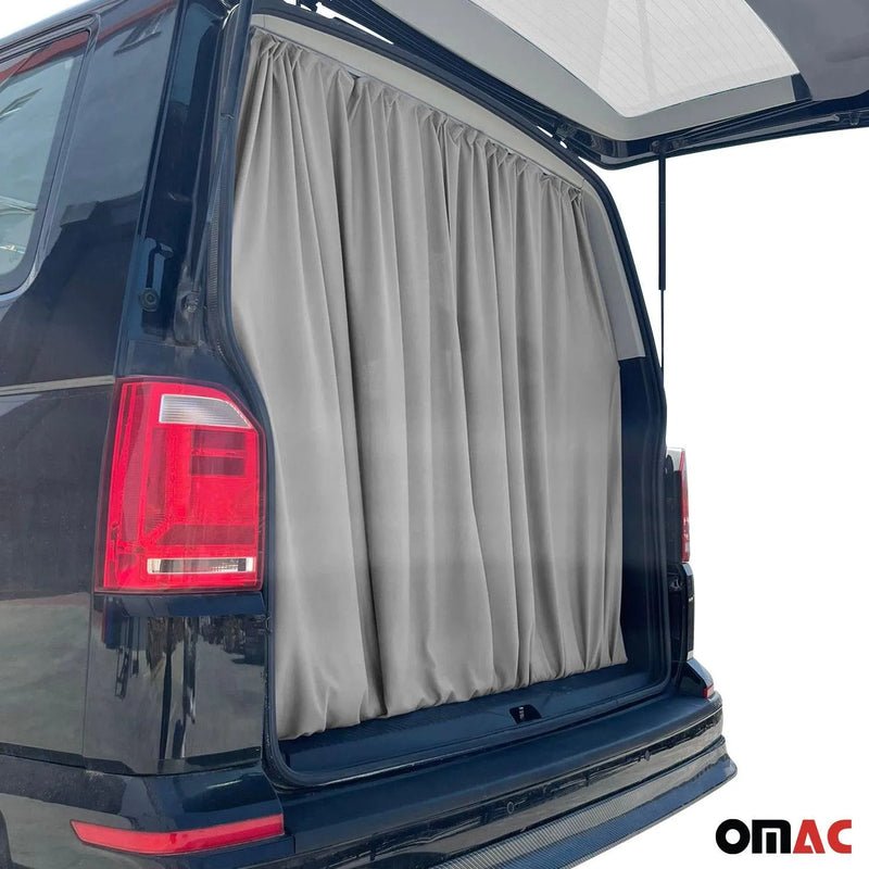 Ford Transit Trunk Tailgate Curtain Gray 2 Privacy Curtains