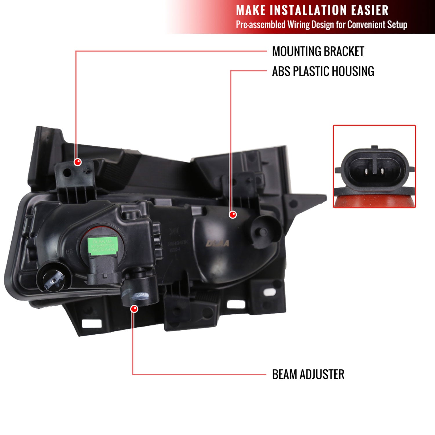 2020-2022 Nissan Versa H8 Fog Lights Kit Chrome Housing/Clear Lens