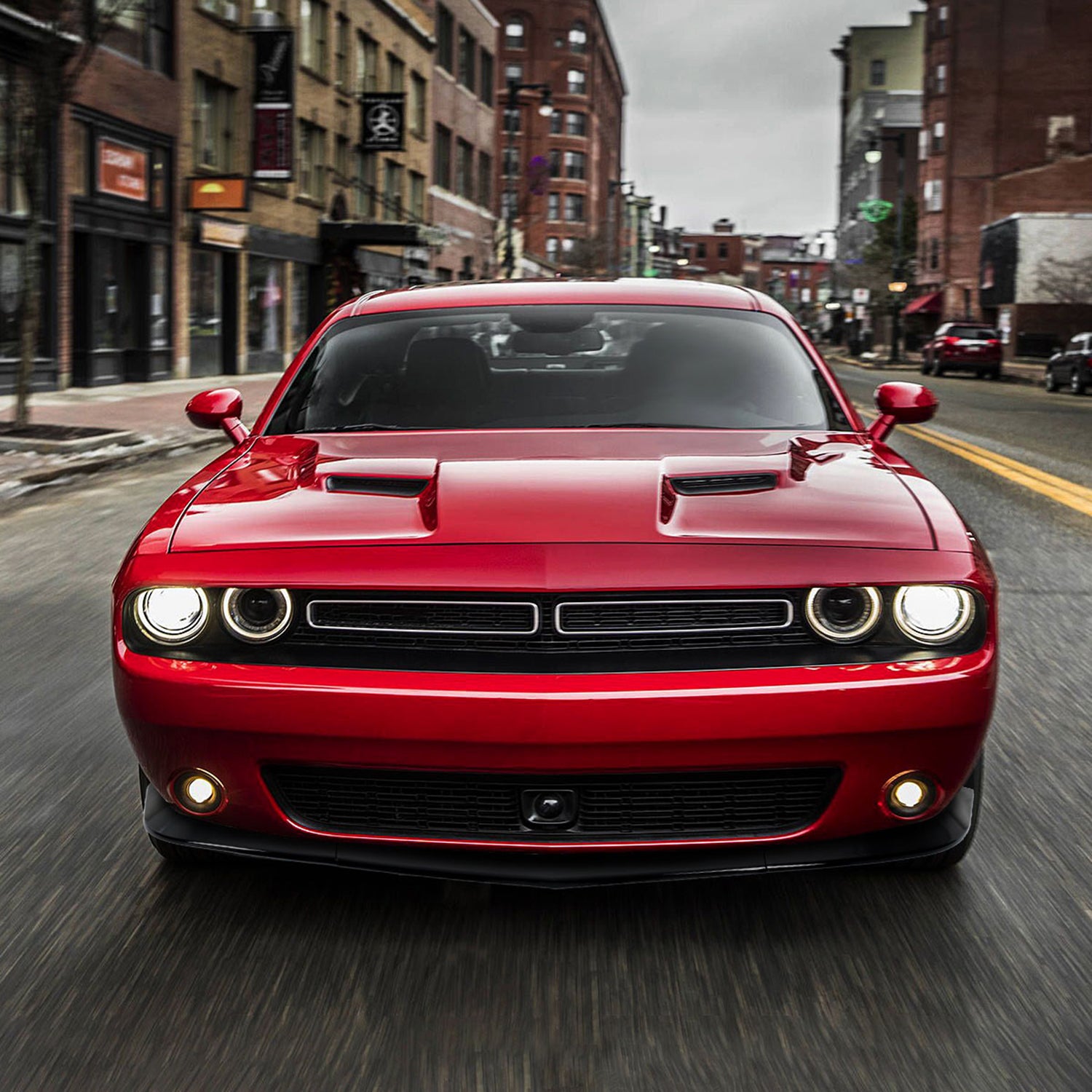 2015-2021 Dodge Challenger SXT Glossy Black 3PC Front Bumper Lip Splitter Kit