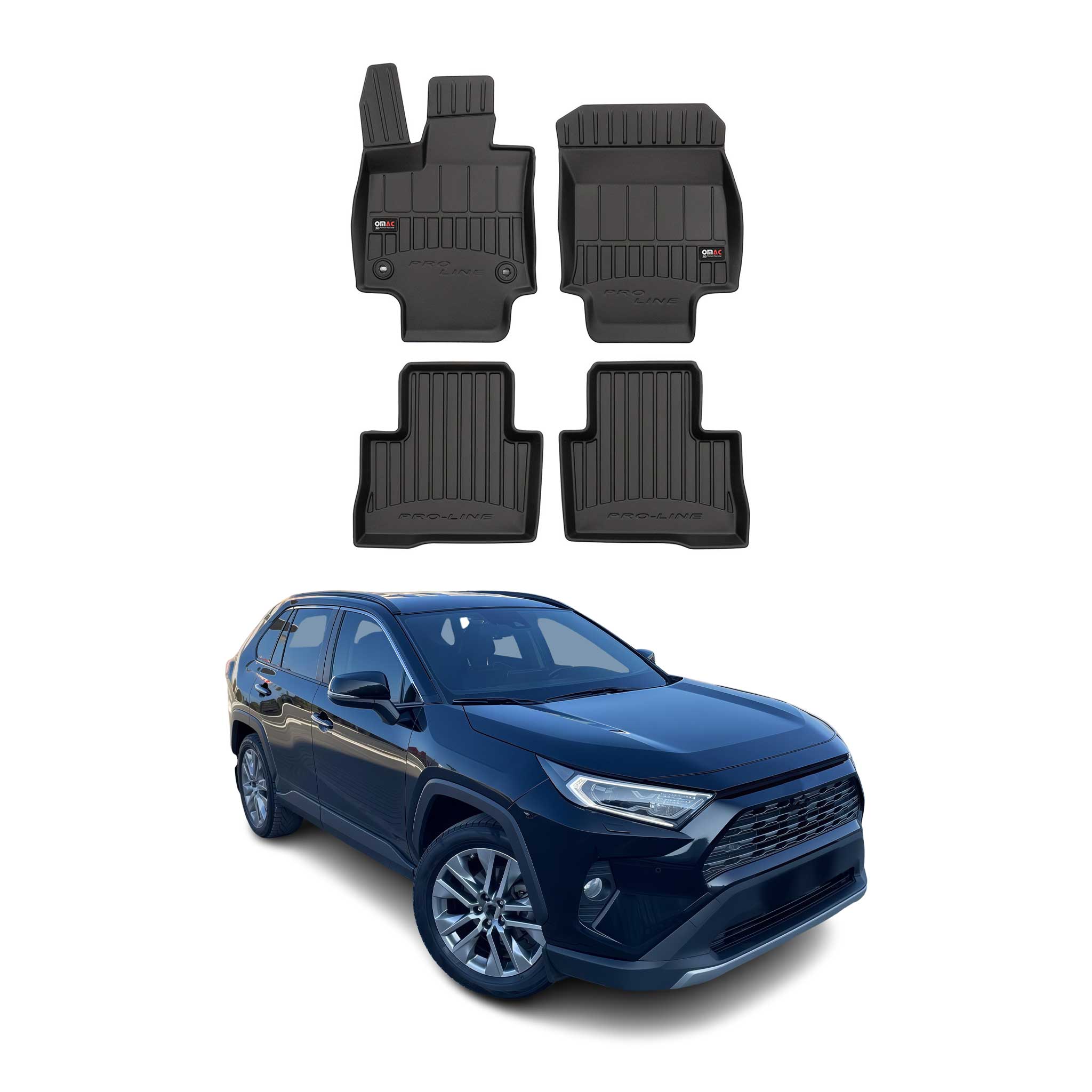 2019-2025 Toyota RAV4 Hybrid Premium Floor Mats Liners Full Set All Weather Heavy Duty