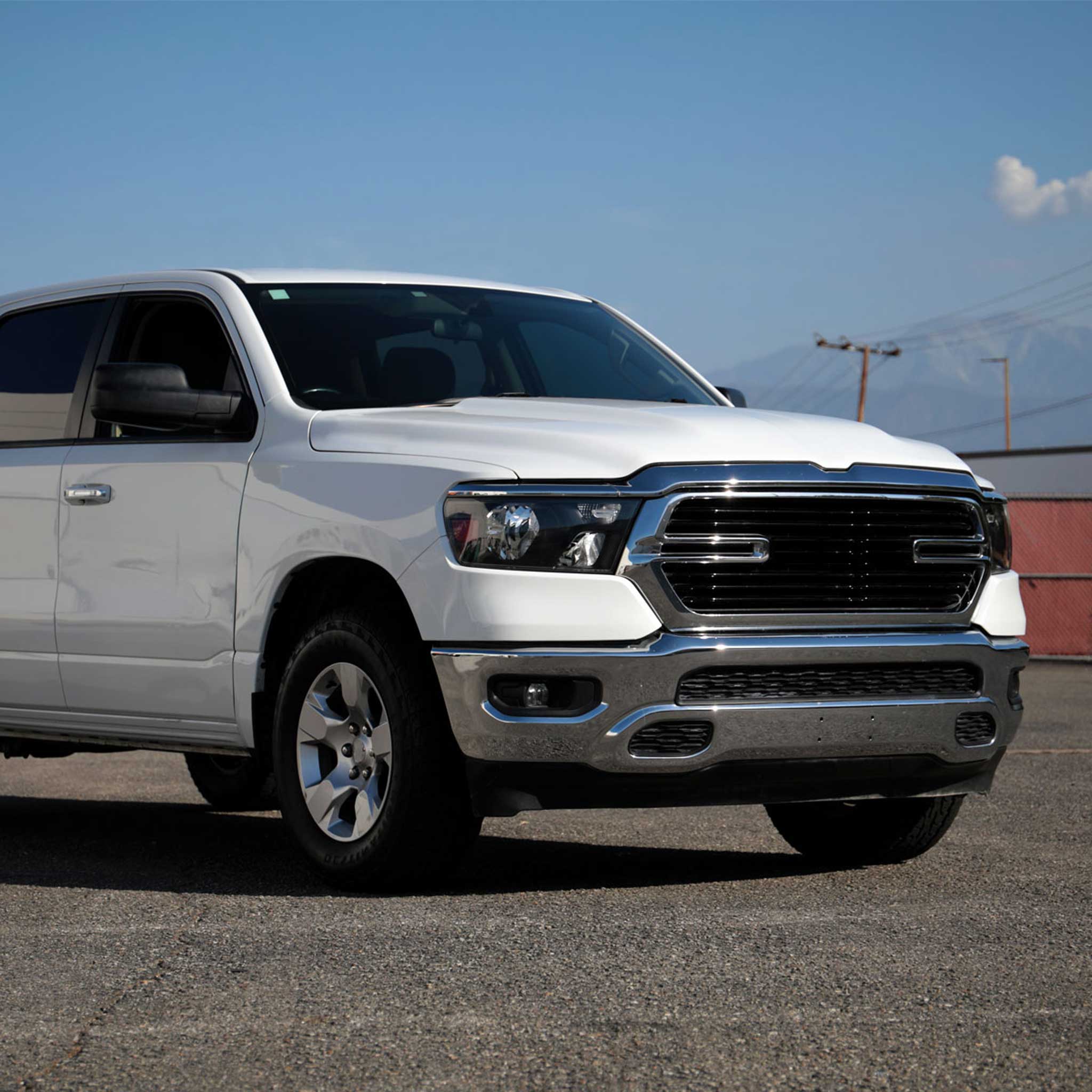 For Dodge RAM 1500 2019-2024 Factory Style Crystal Headlight Passenger Side Only Black Housing Clear Lens