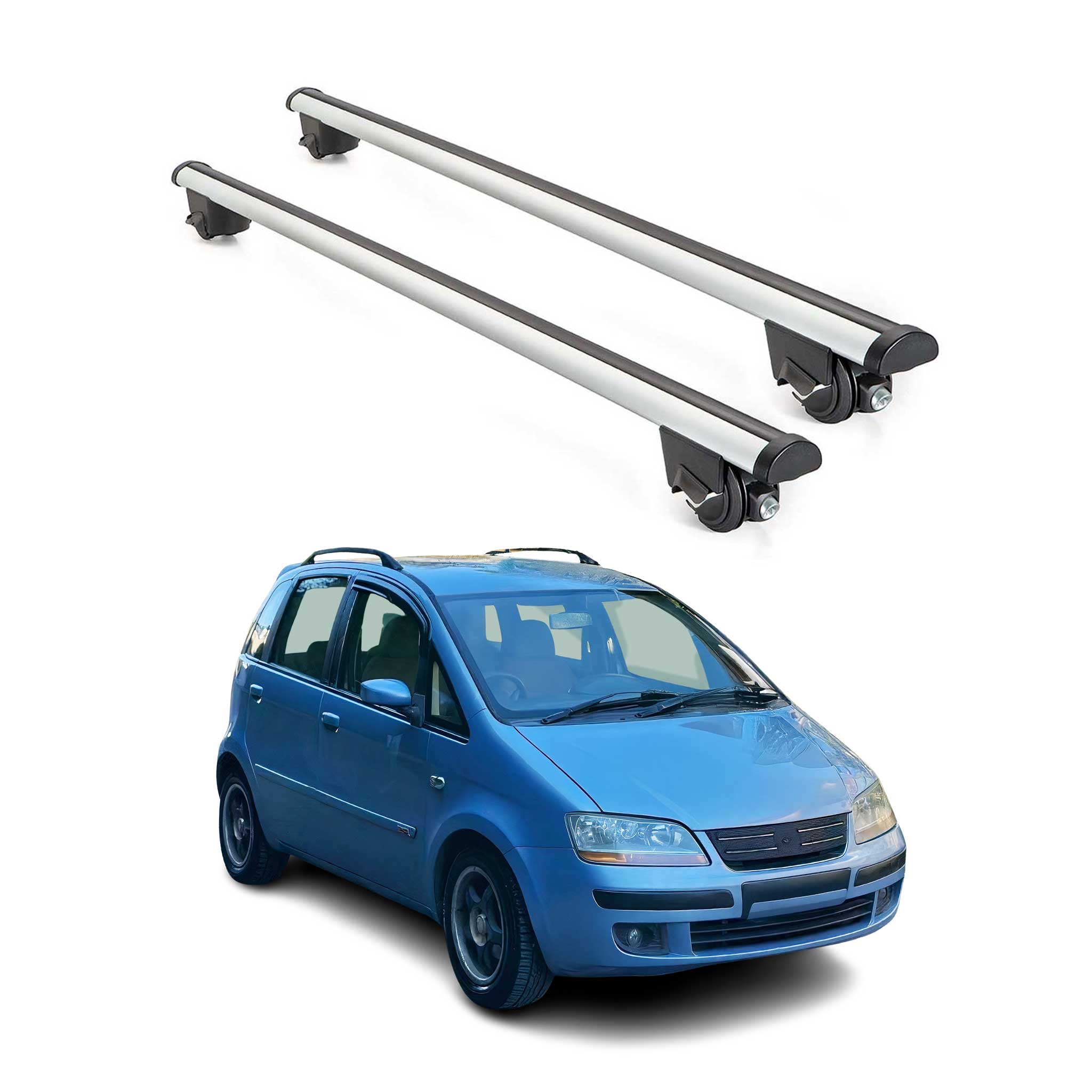 2003-2012 Fiat Idea Roof Rack Cross Bars Silver