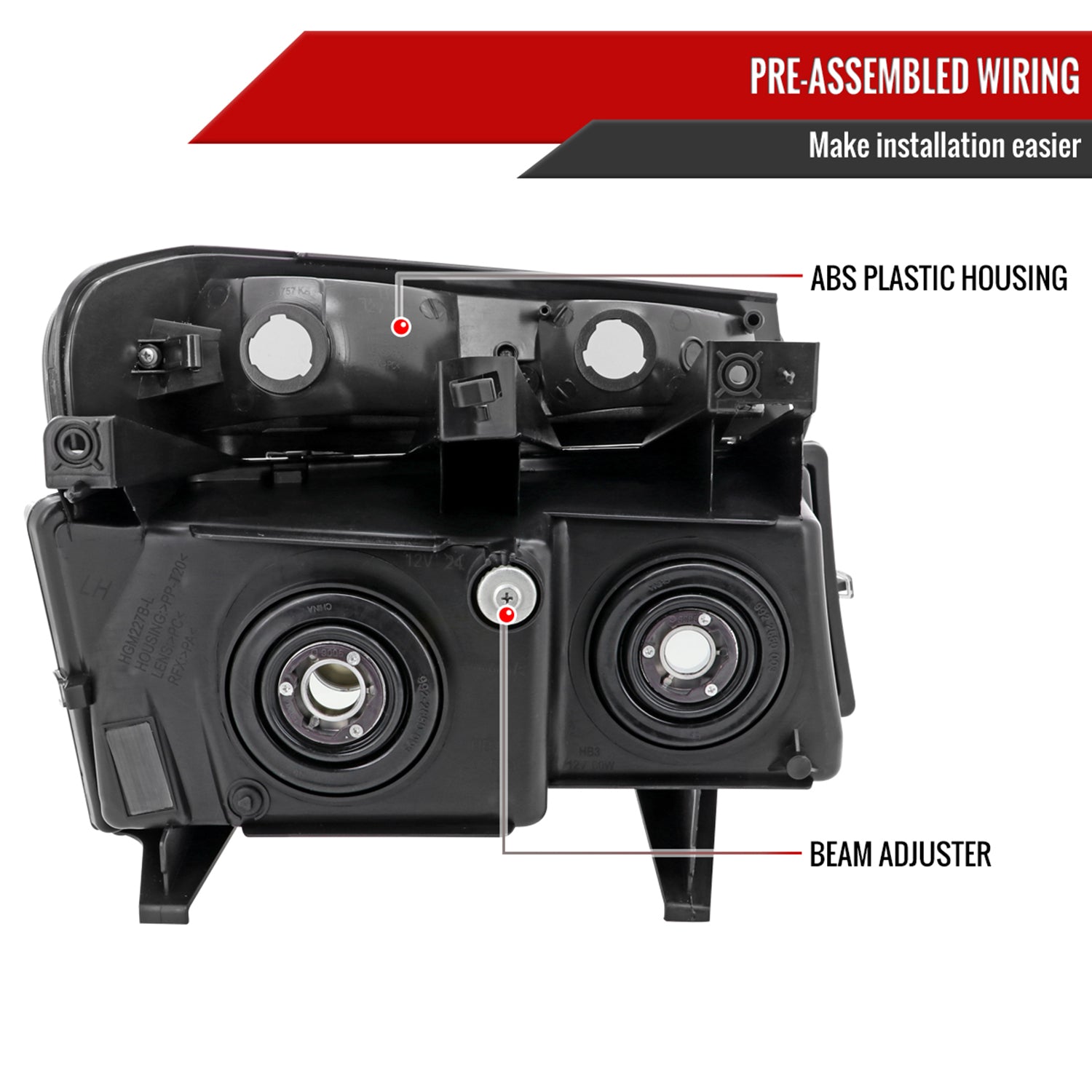 2004-2012 Chevy Colorado/ Canyon/ I-Series Headlights&Corner Lights Pair Black