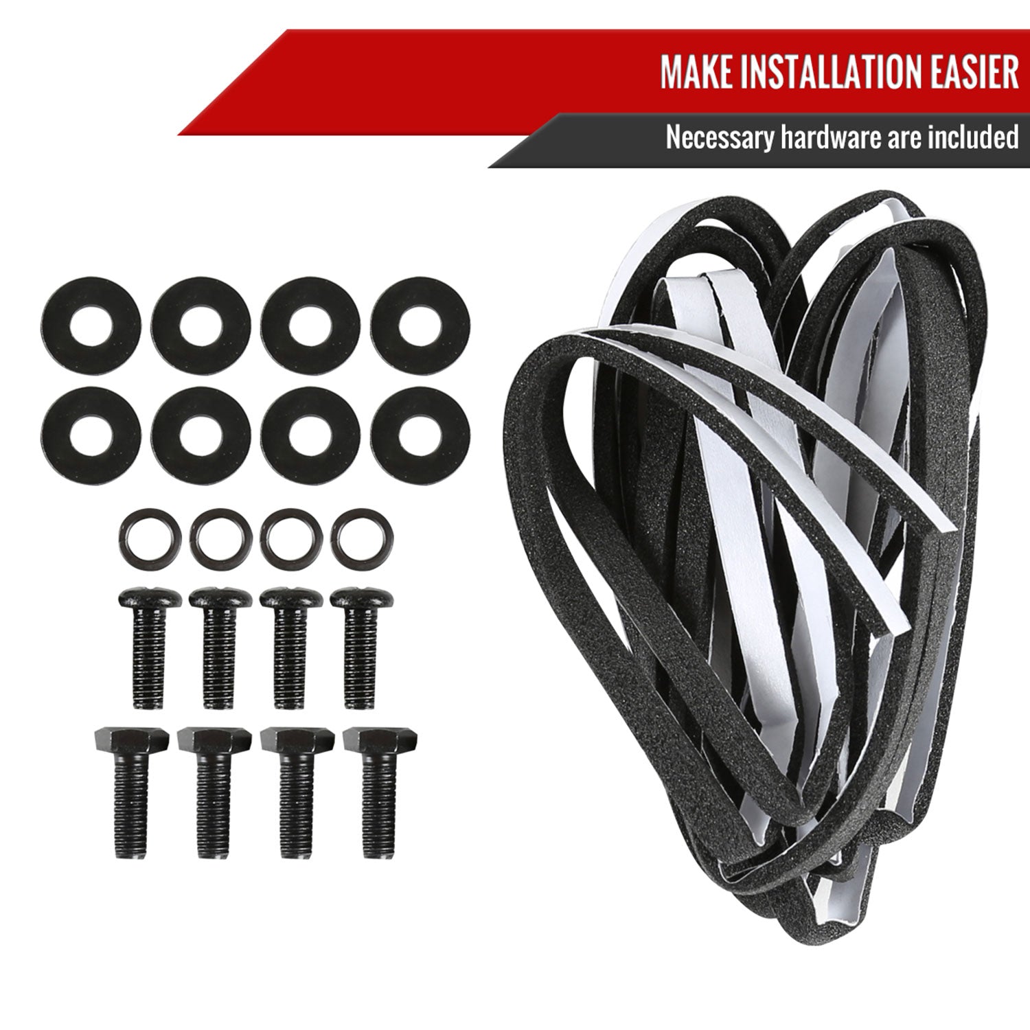 2016-2021 Honda Civic Sedan Black ABS TR Style Rear Spoiler Wing