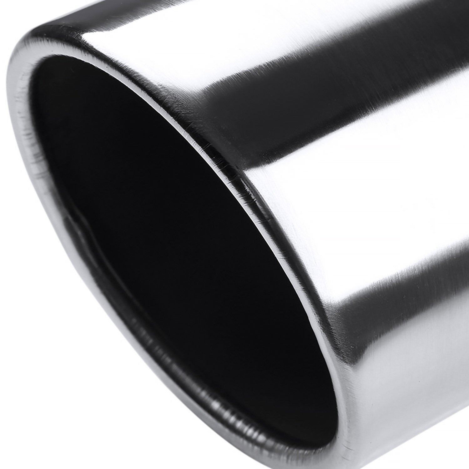 Universal 2.5" Inlet/3.875" Outlet Chrome S.Steel Angled Exhaust Tips - 2PC