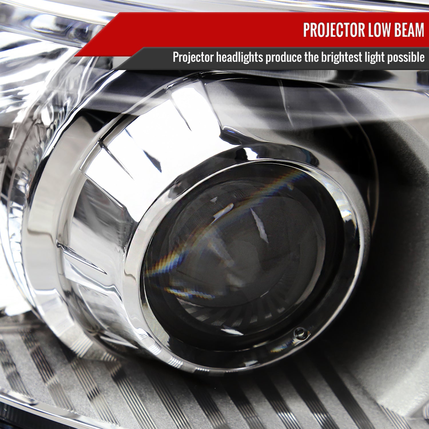 2011-2020 Toyota Sienna Passenger/Right Side Projector Headlights Chrome/Clear