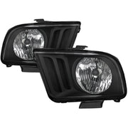 2005-2009 Ford Mustang Factory Style Headlights Matte Black/Clear Lens