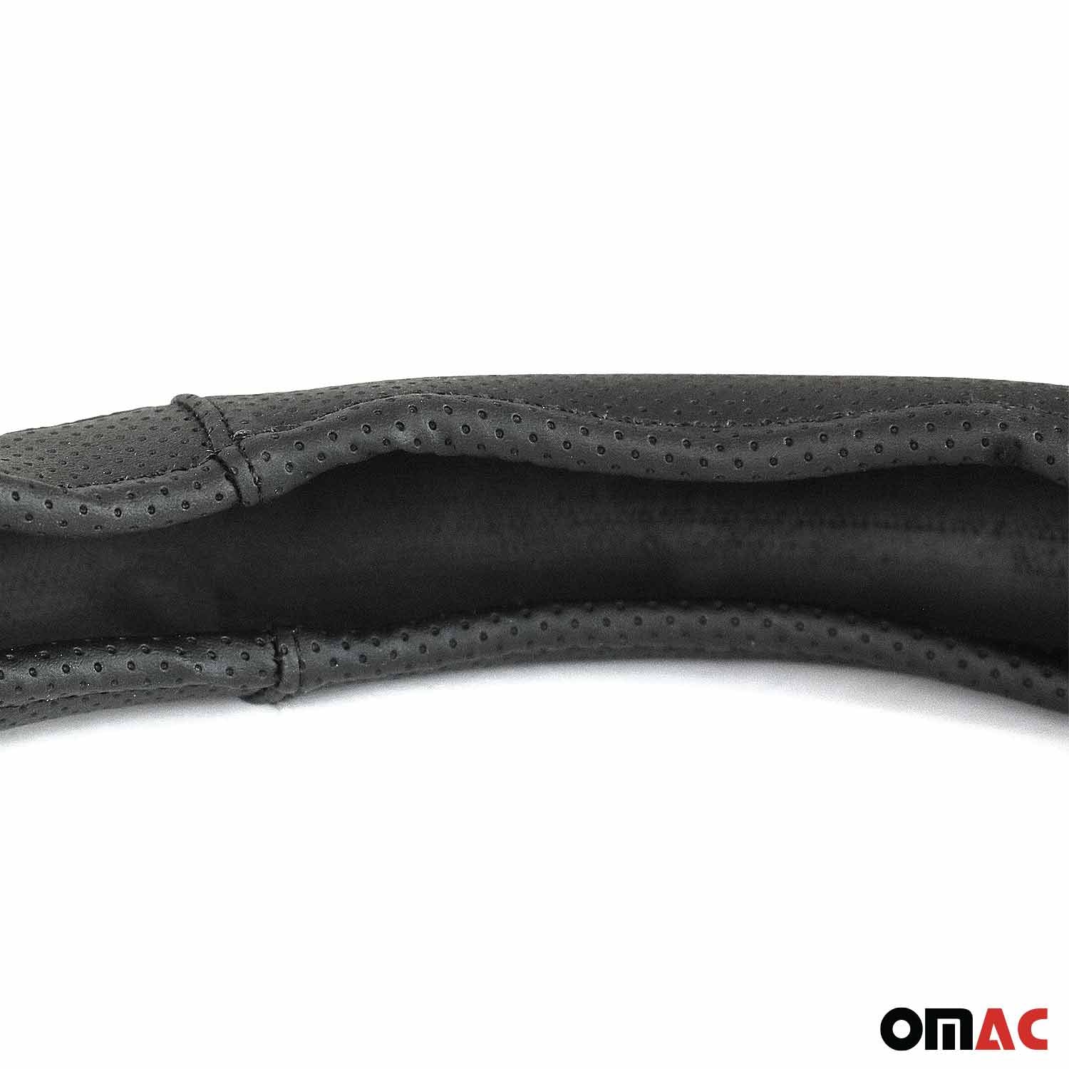 14.5-15.5’’ Steering Wheel Cover Blue Stitch Leather Anti-slip Breathable