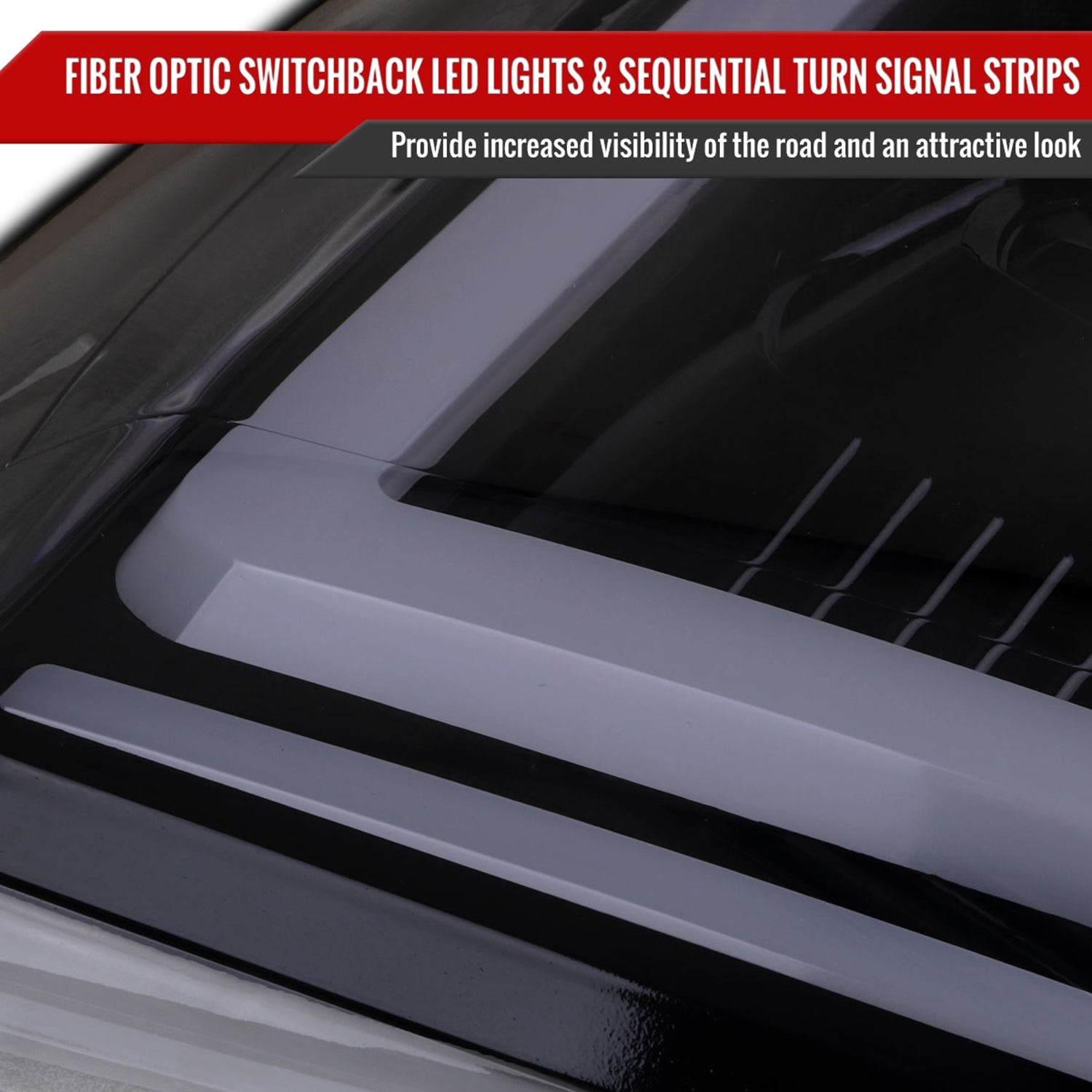 2007-2014 GMC Yukon/XL 1500/XL 2500 LED Turn Signal Projector Headlights Smoke