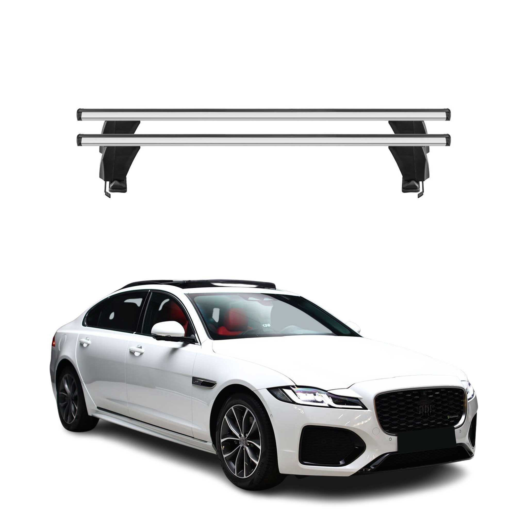 2020-2024 Jaguar XF Roof Rack Cross Bars Silver