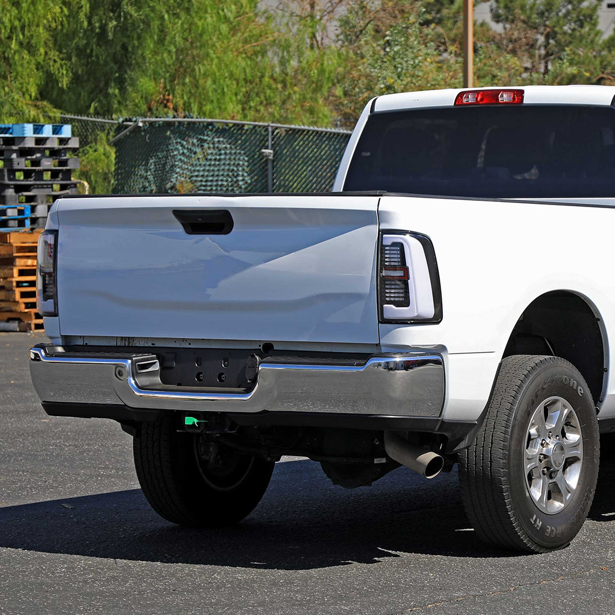 For Dodge RAM 2500/3500 2019-2024 LED Sequential Signal Tail Lights Matte Black Housing Clear Lens