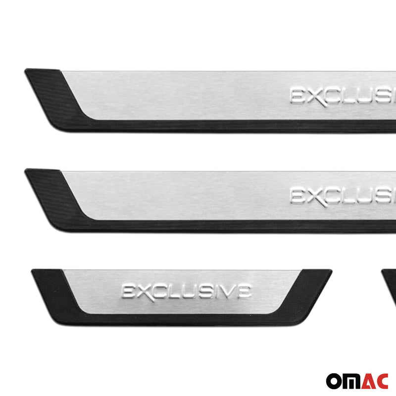 2018-2024 Alfa Romeo Stelvio Door Sill Scuff Plate Scratch Protector Exclusive Brushed Steel 4Pcs