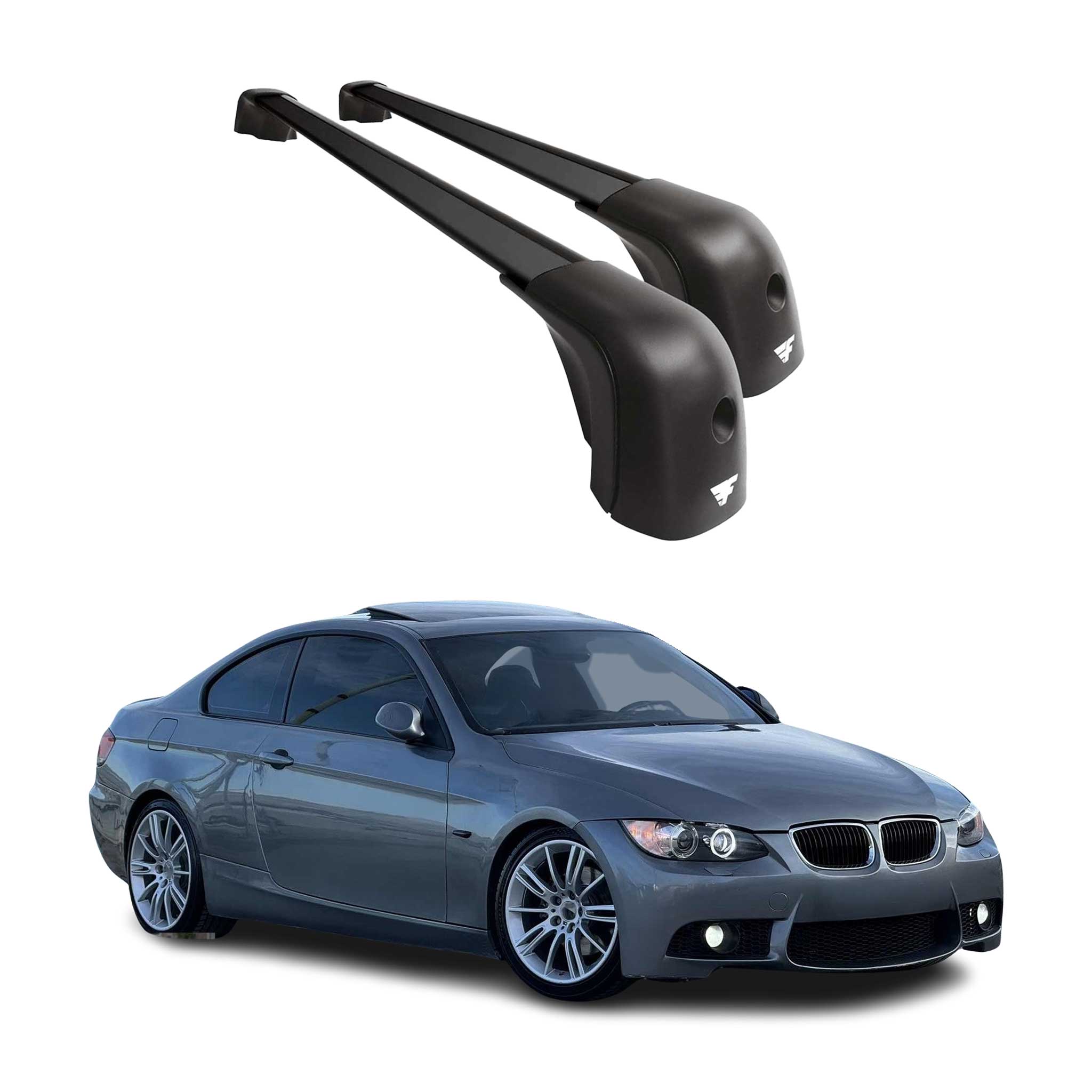 2007-2013 BMW 3 Series E92 Coupe Roof Racks Cross Bars Black