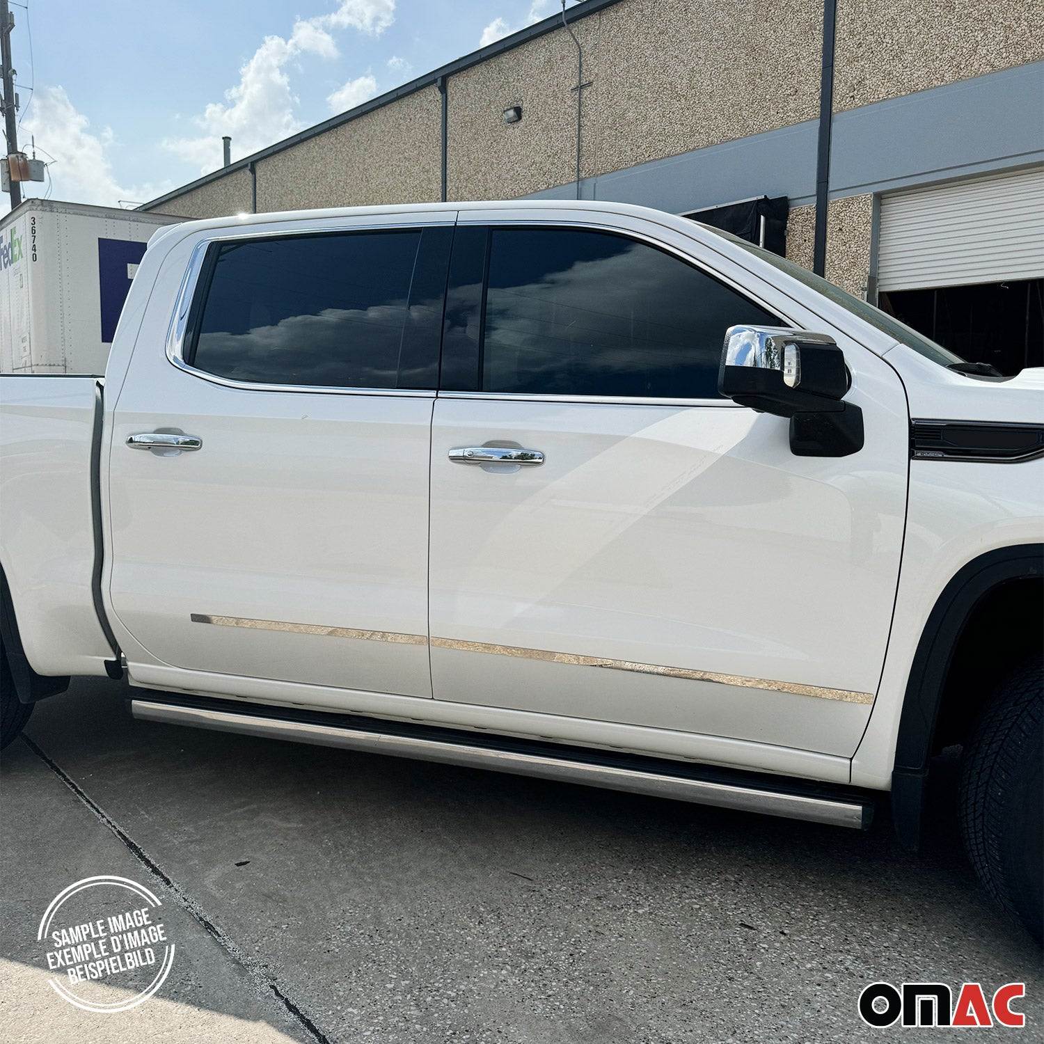 2014-2019 Chevrolet Silverado Crew Cab 1500/2500/3500 Crew Cab Side Door Molding Trim Stainless Steel Silver 4x