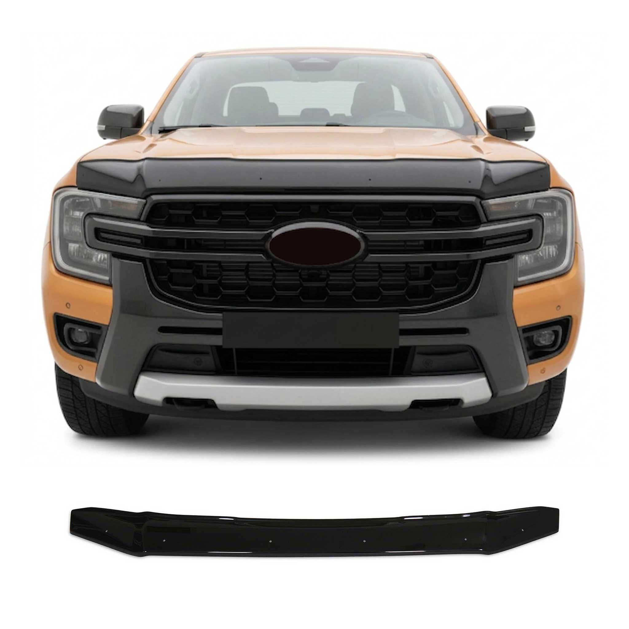 OMAC Front Bug Shield Hood Deflector Guard for Ford Ranger 2024-2026 Black
