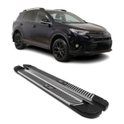 2019-2025 Toyota RAV4 Hybrid Running Boards Side Steps Silver & Black