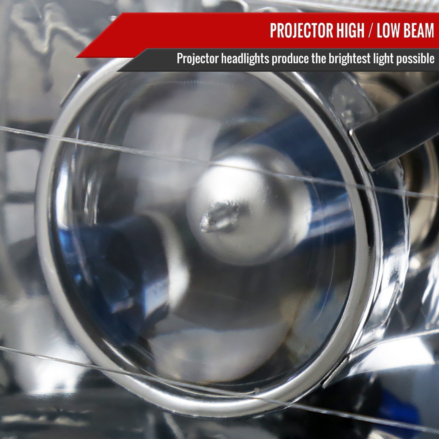 Universal 4"x6" H4 Projector Headlights Chrome Housing/Glass Lens