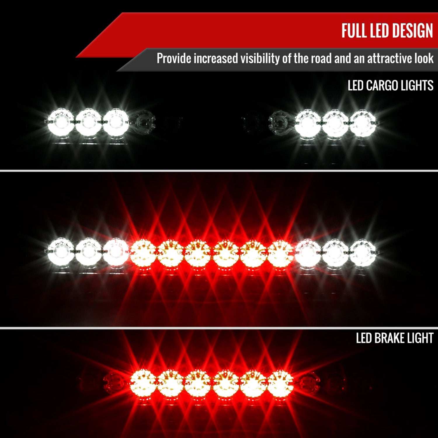 1994-2002 Dodge RAM LED 3rd Brake Light Chrome Housing/Clear Lens