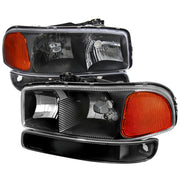 1999-2007 GMC Sierra/Yukon/Yukon XL Factory Crystal Headlights Amber & Black