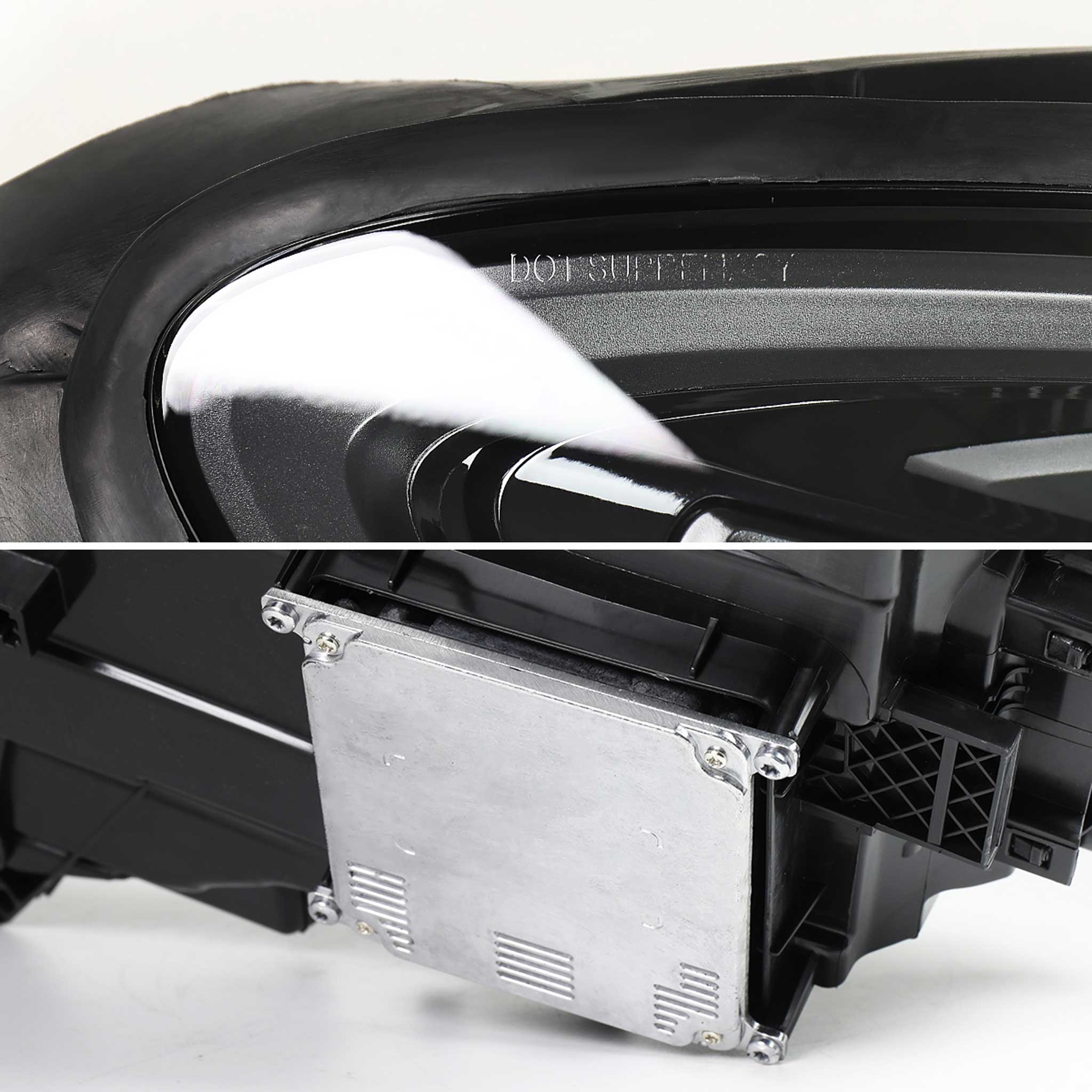 For Porsche Macan 95B.1 2015-2018 Matrix LED Projector Headlights DRL Non-Dynamic Black Clear Glossy Trim