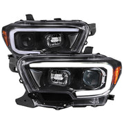 2016-2023 Toyota Tacoma Switchback LED C-Bar Projector Headlights Glossy Black