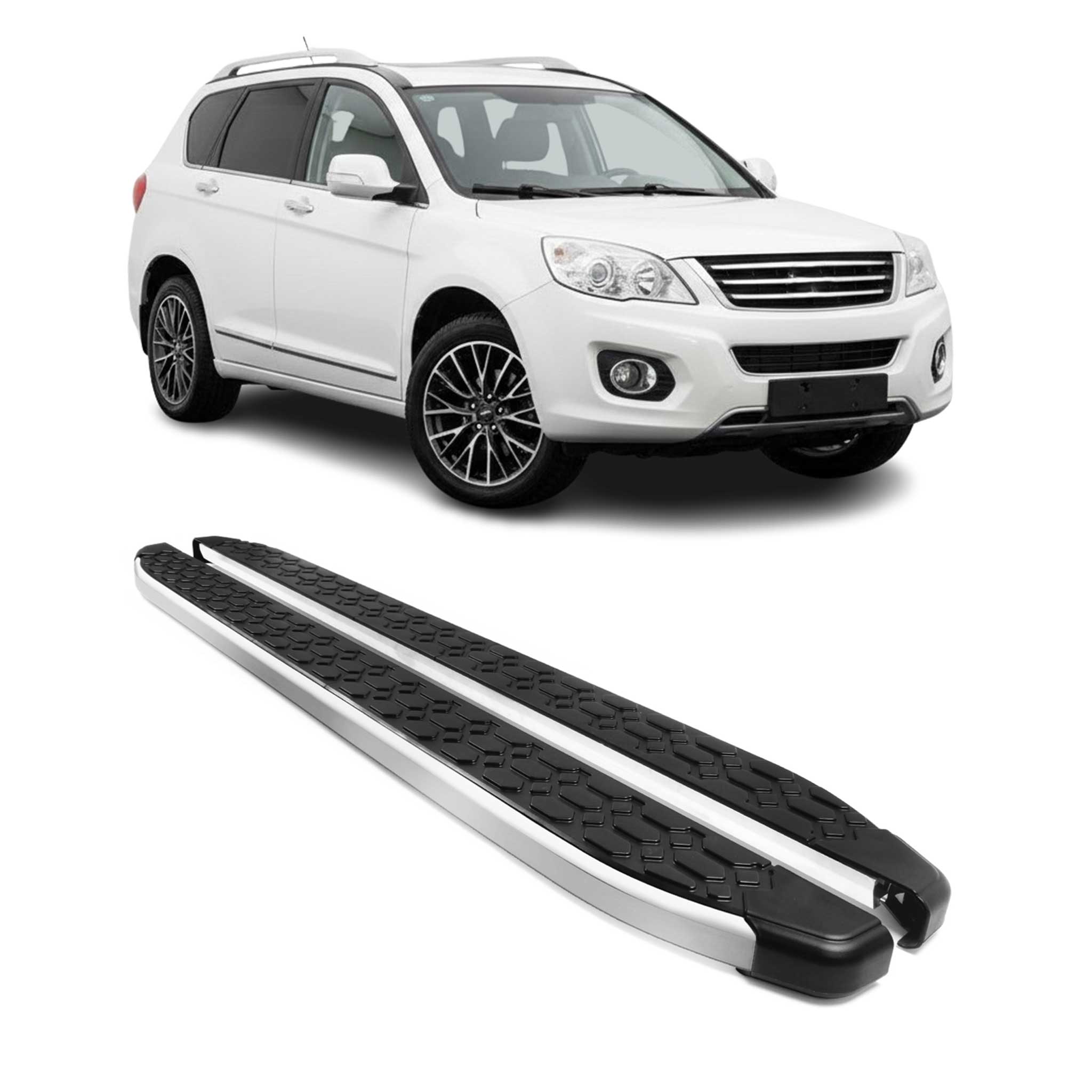 2006-2012 Great Wall Haval Running Boards Side Steps Silver & Black